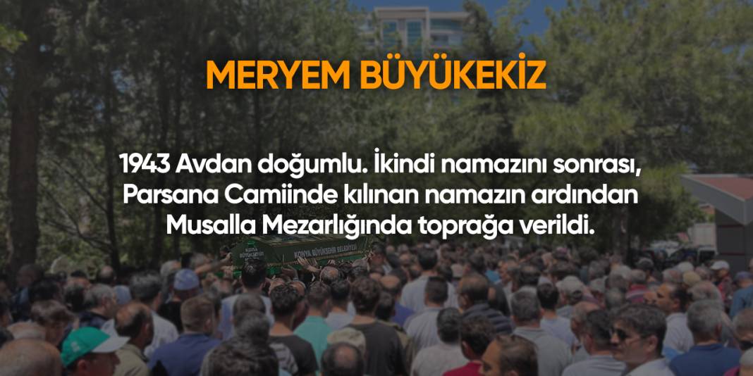 Konya'da bugün vefat edenler | 1 Eylül 2025 3